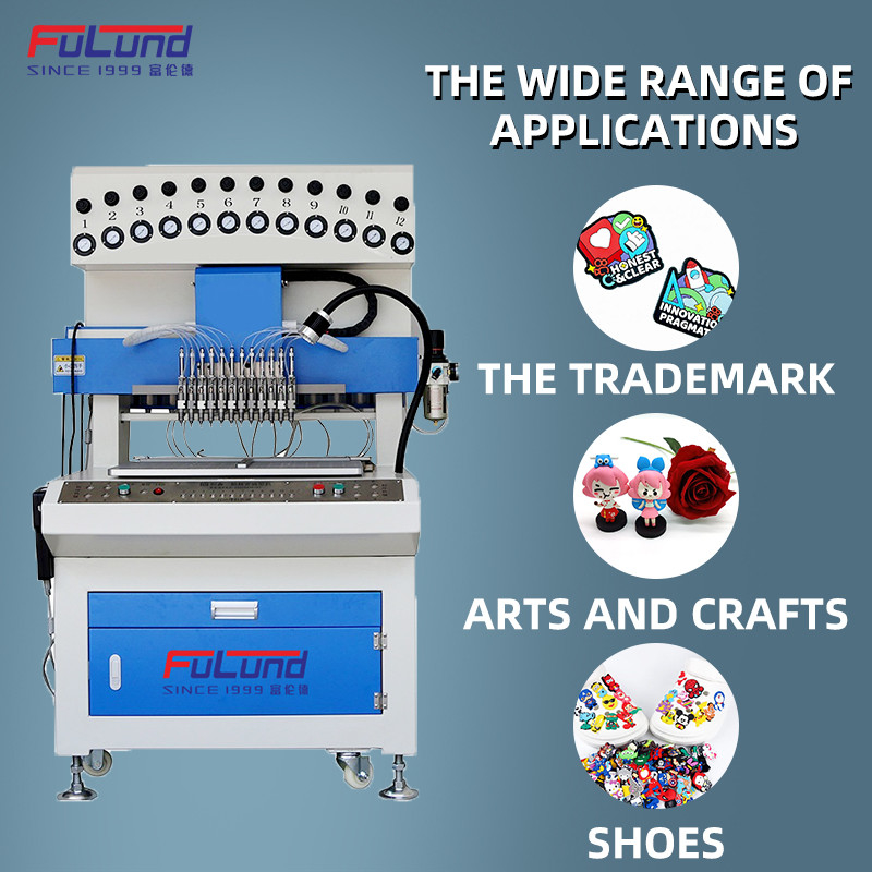 Fulund 12 color PVC silicone automatic dispensing drop plastic machine for make Luminous shoe label