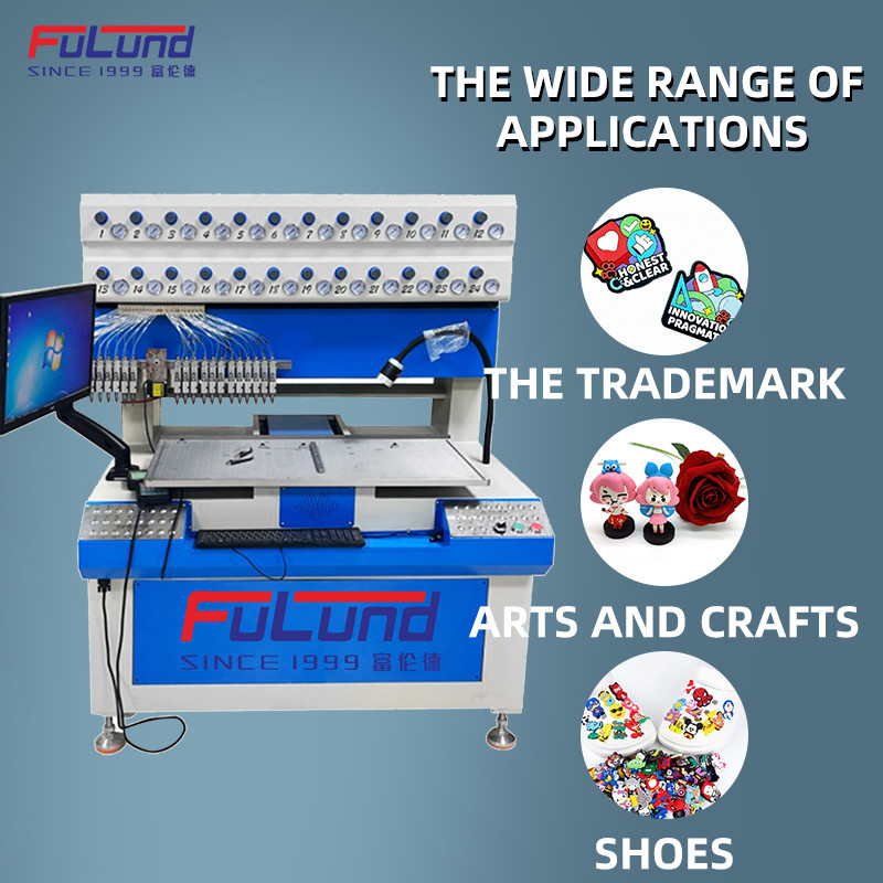 Drip mold machine to make shoe key chain logo label toy trinket or shoe cover processing pvc glue dispenser for factory